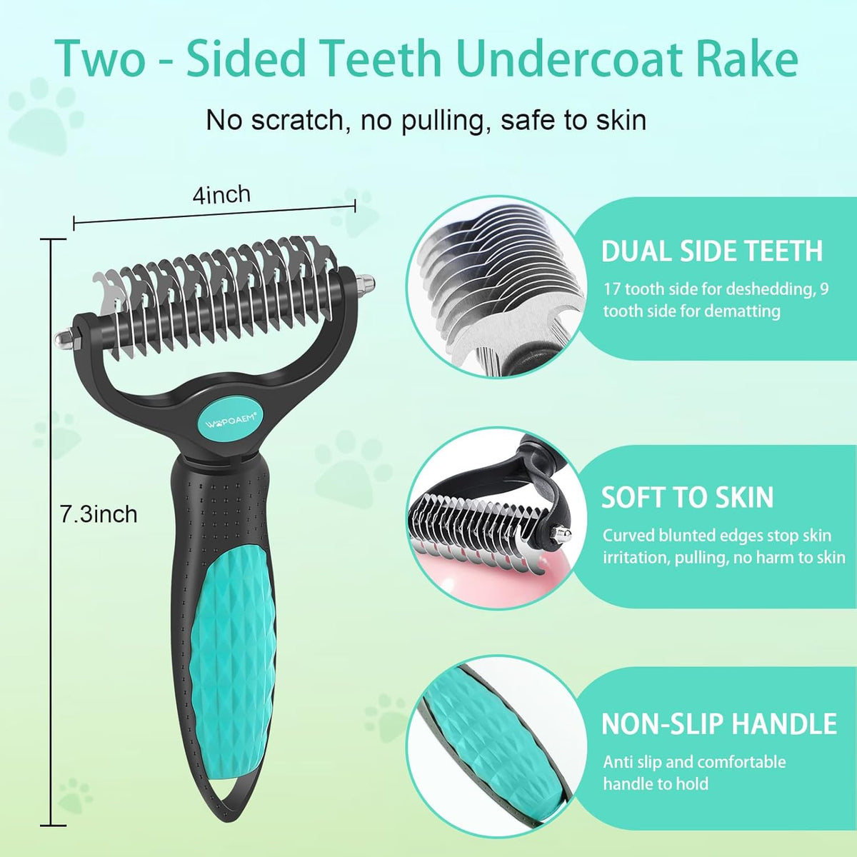 Dog Brush Kit for Grooming Short & Long Haired Dogs & Cats, 5 in 1 Pet Grooming Set for Small