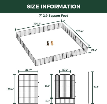 FXW Rollick Unleashed Dog Playpen for Indoor, Yard, RV Camping, 40 inch 48 Panels for Medium and