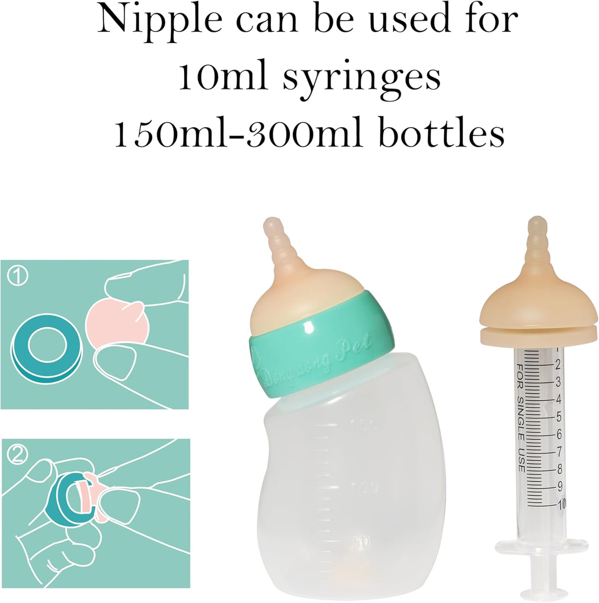 Silicone Feeding Nipple and Syringes for All Breed of Puppies and Other Animals Dongdong pet (4