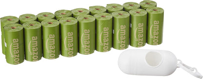 Amazon Basics Dog Poop Bags with Dispenser, 270 Count, Enhanced for Guaranteed Leakproof, Brazilian