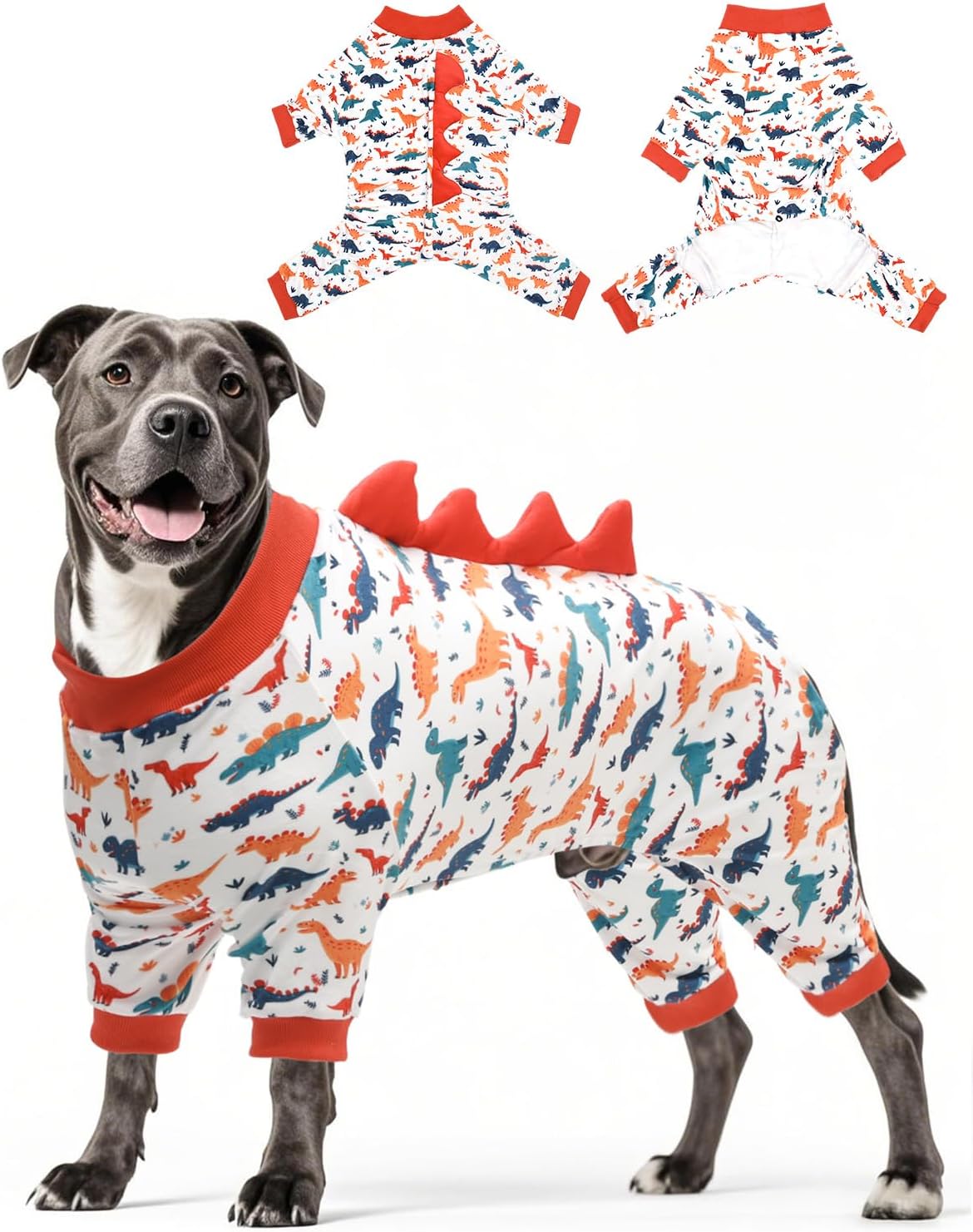 CuteBone Dinosaur Costume Dog Pajamas, Stretchy Spandex Crystal Velvet Sleepwear Coat for Small