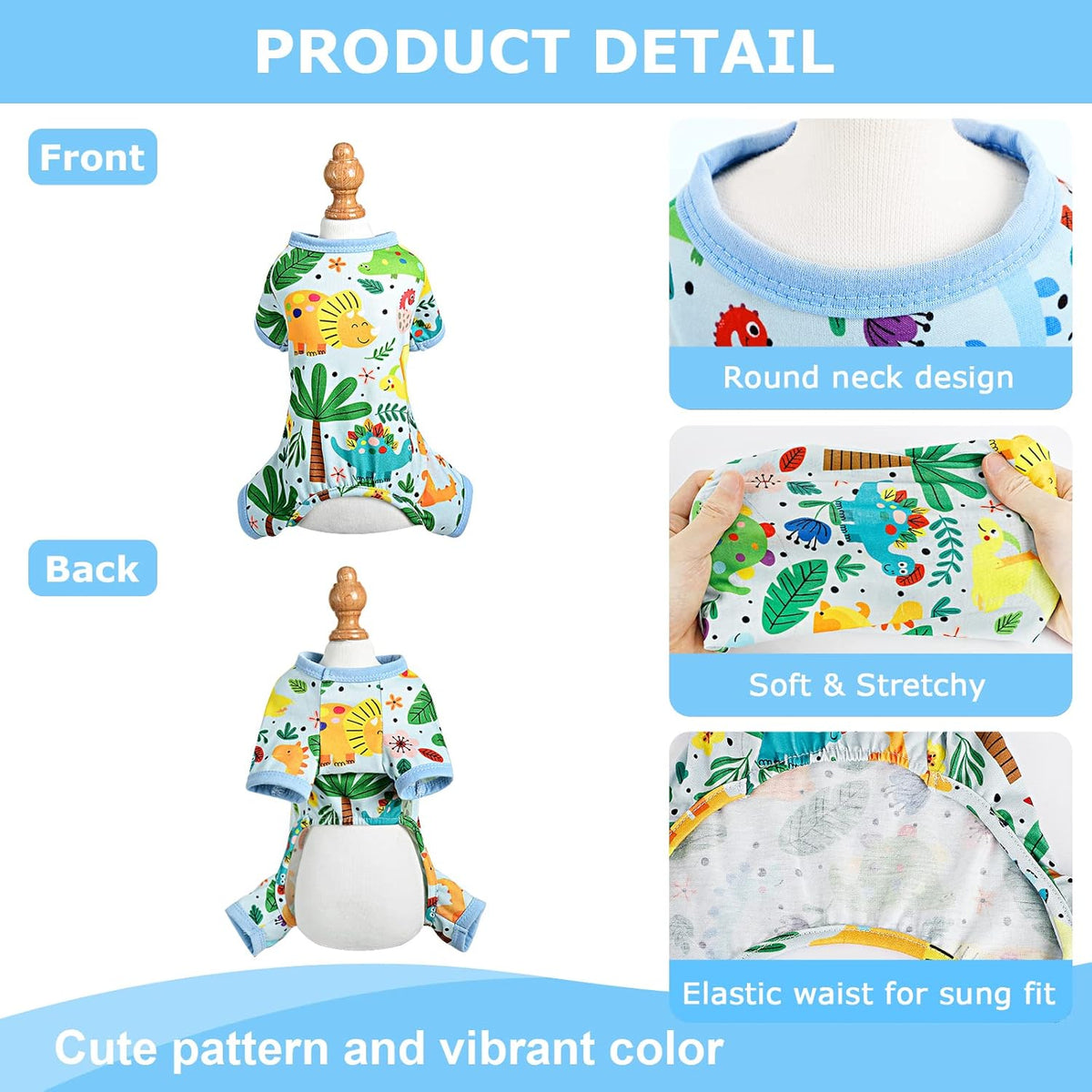Dog Pajamas Pjs Spring Summer Dog Clothes for Small Dogs Girl - Boy - Medium Size Dogs, Soft