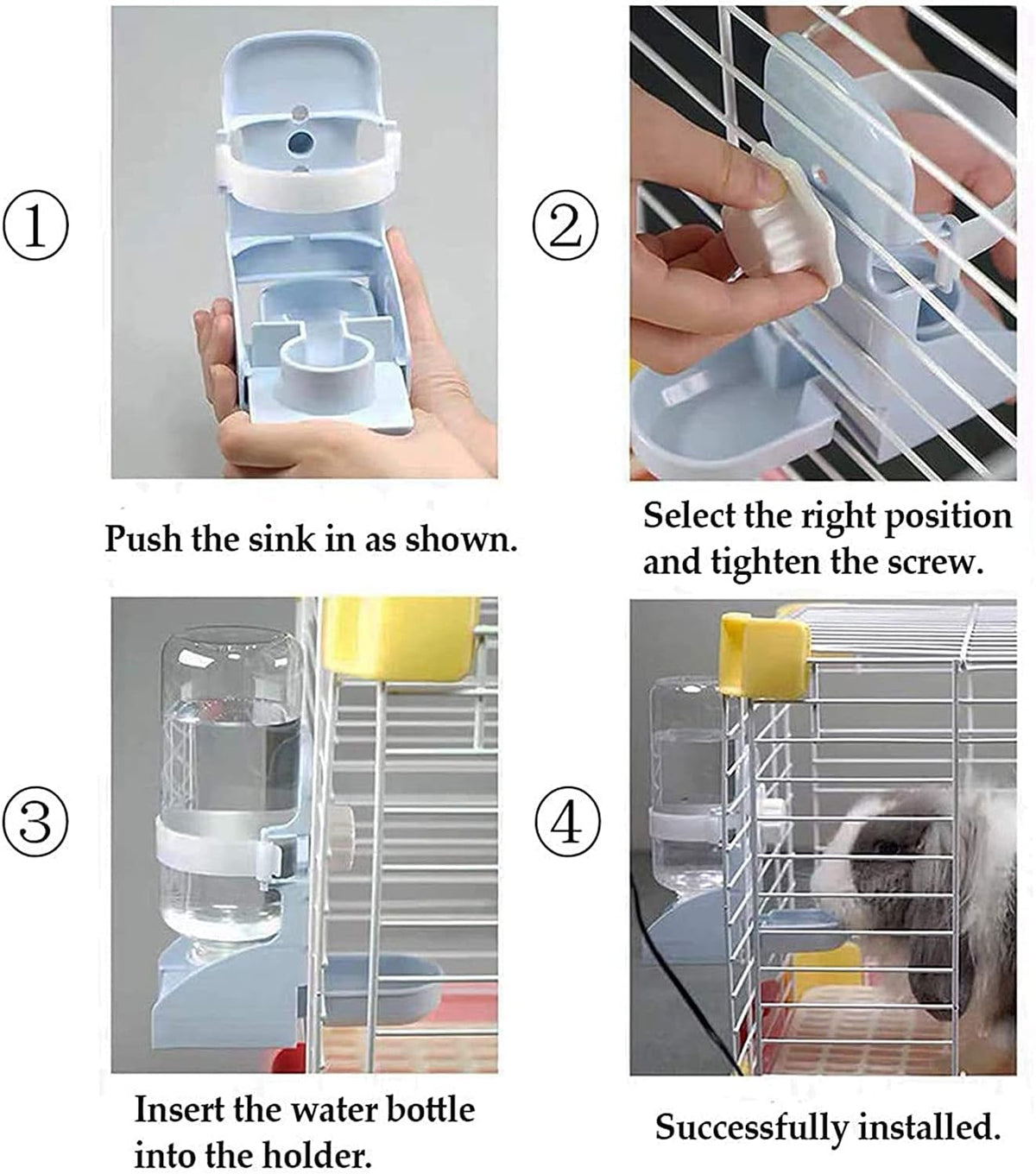 kathson 2PCS Rabbit Water Bottle, 17oz Hanging Water Fountain Automatic Dispenser No Leak