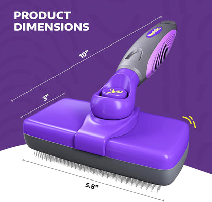 Hertzko Self Cleaning Slicker Brush for Dogs and Cats - Pet Hair Brush for Shedding Long and Short