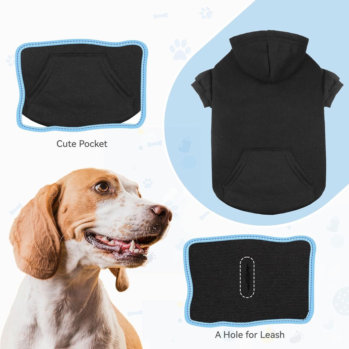 Dog Hoodie Dog Sweaters for Large Dogs Dog Sweater Solid Soft Brushed Fleece Dog Clothes Dog Hoodie
