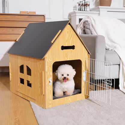 Dog House Indoor for Small Dogs or Cats, Cozy Wooden Design, Small Indoor Bed House, with Air Vents