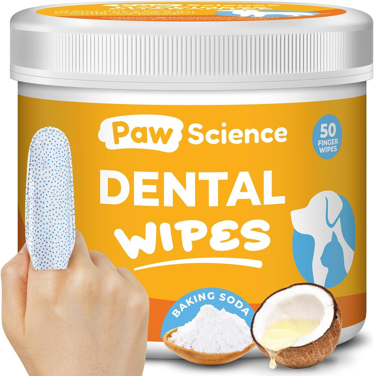 Cat & Dog Teeth Cleaning Wipes - Dental Finger Wipes for Cats & Dogs - Pet Toothbrush & Tooth