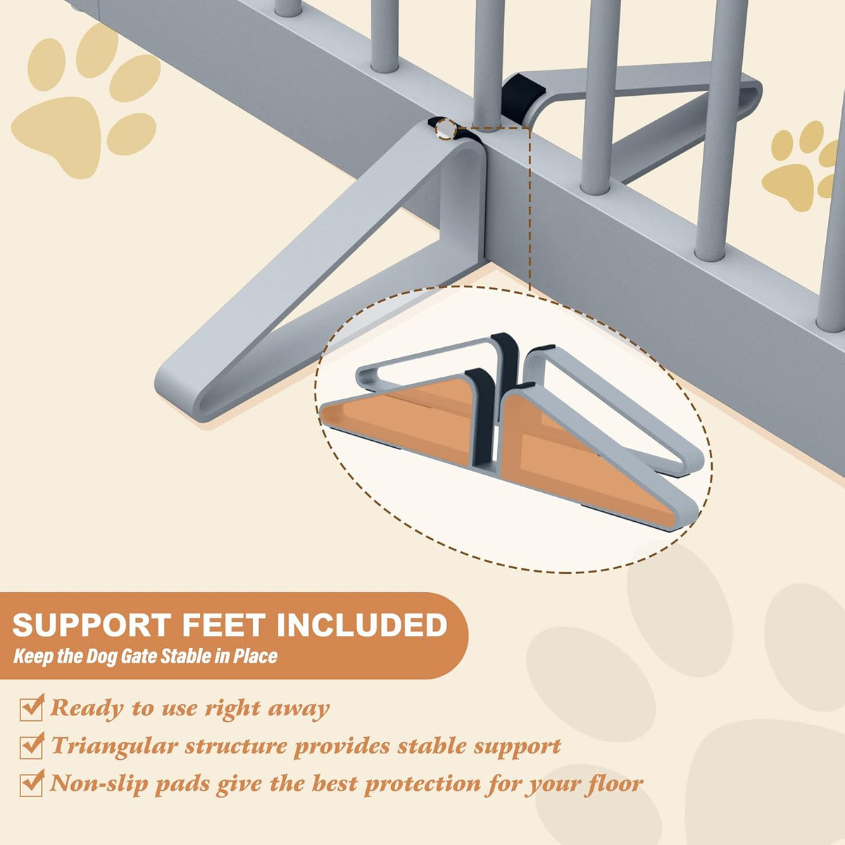 Freestanding Pet Gate for Dogs, Foldable Wooden Dog Gate for House, Indoor Dog Gate for Doorways