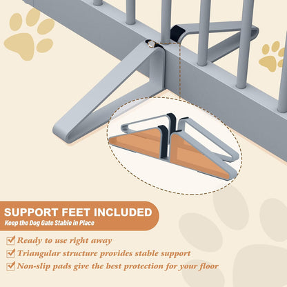 Freestanding Pet Gate for Dogs, Foldable Wooden Dog Gate for House, Indoor Dog Gate for Doorways
