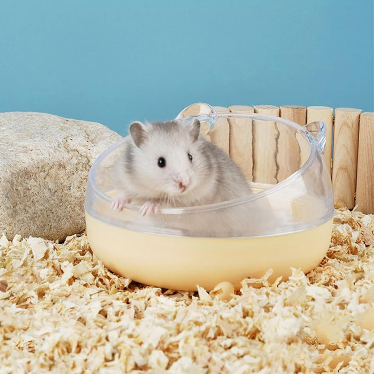 Meow&Woof Hamster Sand Bath Container, Large Sandbox Toilet Gerbil Batheoom, Tiny Chinchilla Dust