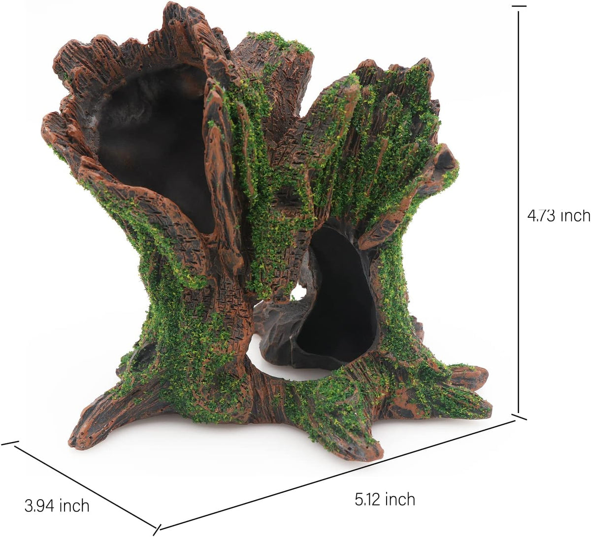 AQUA KT Aquarium Landscape Tree Stump Trunk Hollow Betta Cichlid Cave Rocks for Fish Hiding Tank