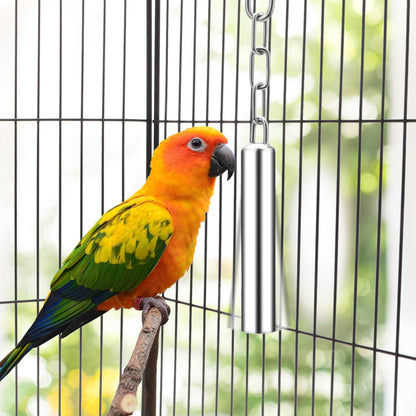 Stainless Steel Bell Toy Bird Cage Hanging Bite Toy for Parrot Parakeet Budgie Cockatiel Conure
