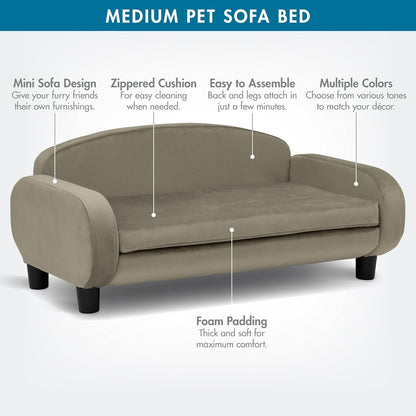 Paws & Purrs Multi-Cat Sofa Elevated Pet Bed for Indoor Cats Raised Cats Couch with Removable