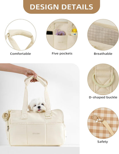Dog Carrier for Small Dogs Rabbit cat with Large Pockets, Cotton Bag, Dog Carrier Soft Sided