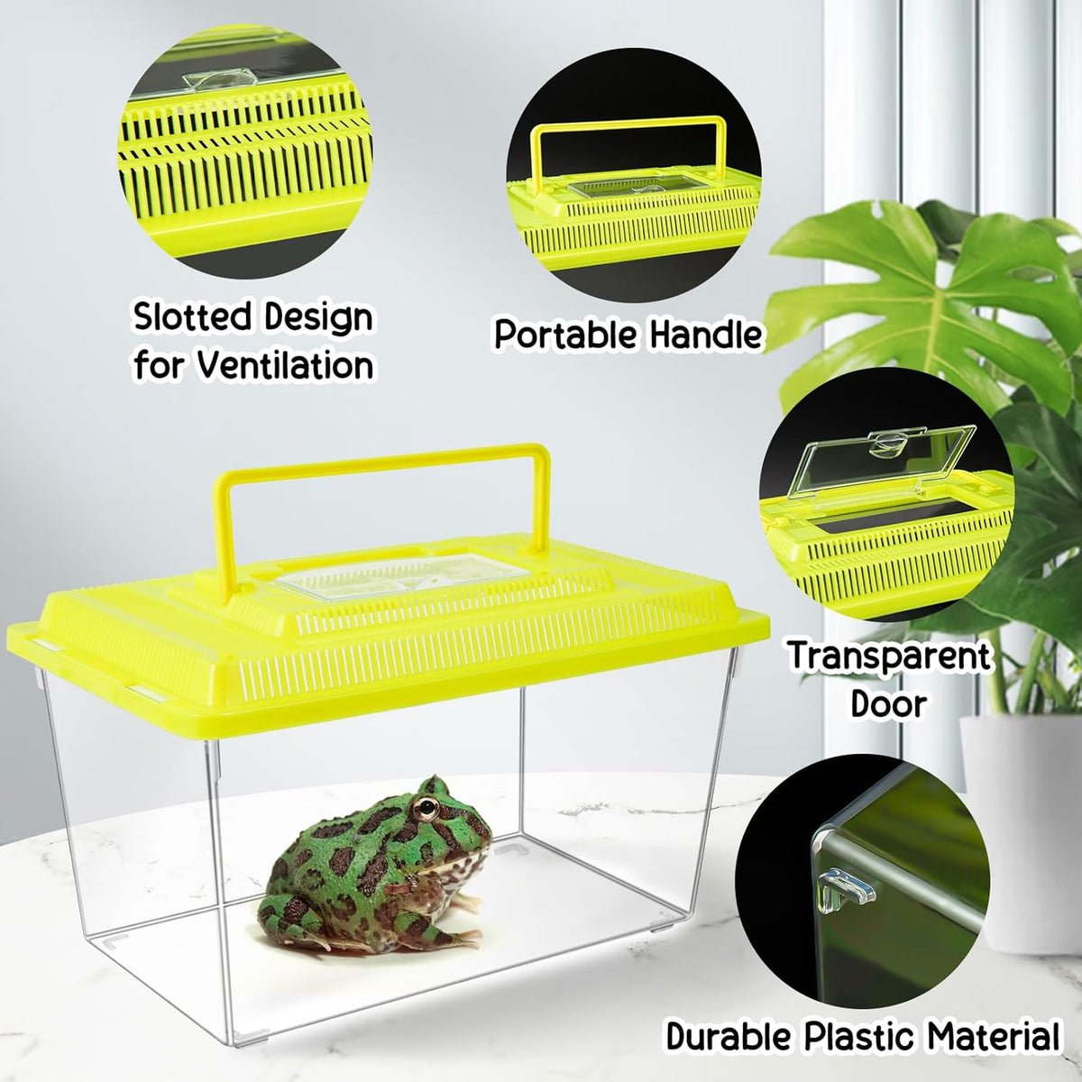 12Pcs Plastic Reptile Terrariums Carrier Cage, Tarantula Enclosure Breeding Box Hatching Container