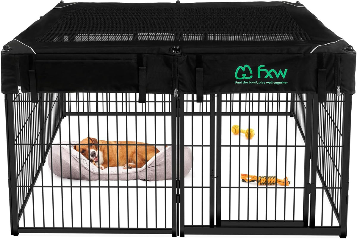 FXW Homeplus Unleashed Indoor Dog Playpen - Stress-Free and Safe Play, Heavy Duty 32 Inch 8 Wire