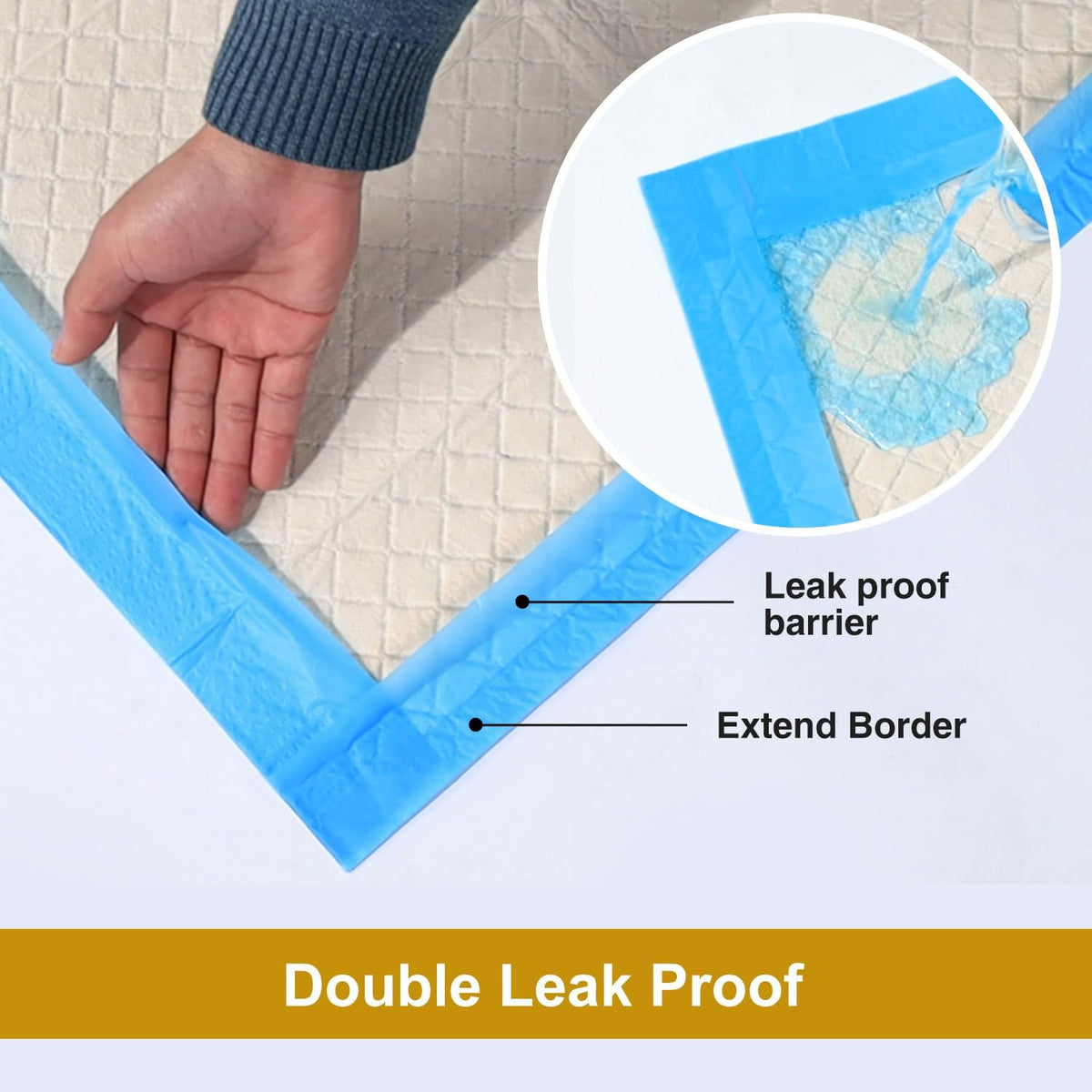 Gardner Pet Ultra Absorbent Thicker Dog Pee Pads Rugular 22"x22" Leak-Proof Odor-Control Small Blue