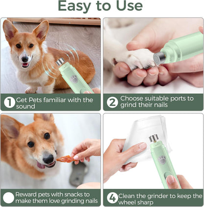 VIWIK Dog Nail Grinder, 2-Speed Rechargeable Dog Nail Trimmers for Large Medium & Small Dogs