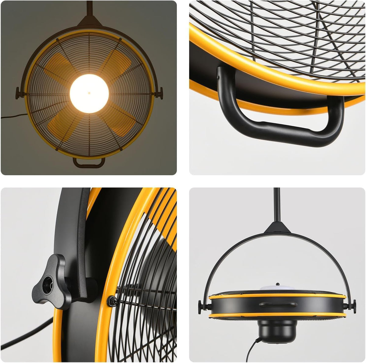 Orison 24.8'' Waterproof Outdoor Ceiling Fan, 6 Speed Ceiling Mounted Plug-In Cord Garage Fan with