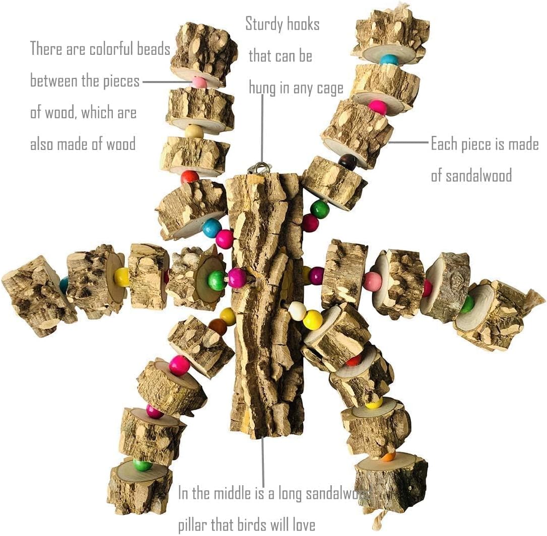PINVNBY Macaw Toys, Extra Large Parrot Toys, Natural Wood Bird Chewing Toys for Large Birds Parrots