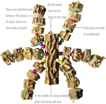 PINVNBY Macaw Toys, Extra Large Parrot Toys, Natural Wood Bird Chewing Toys for Large Birds Parrots