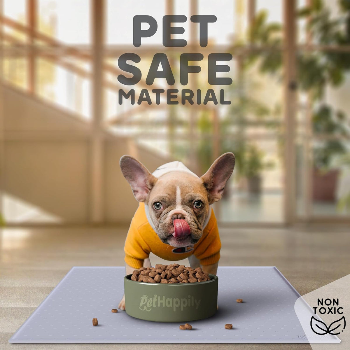 Dog Food Mat - 28x18 Raised Edges Dogs Mat for Food and Water Prevent Spill, Waterproof Cat Food
