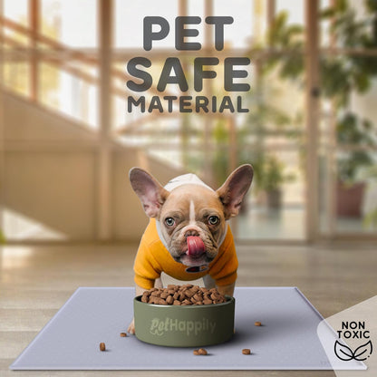 Dog Food Mat - 28x18 Raised Edges Dogs Mat for Food and Water Prevent Spill, Waterproof Cat Food
