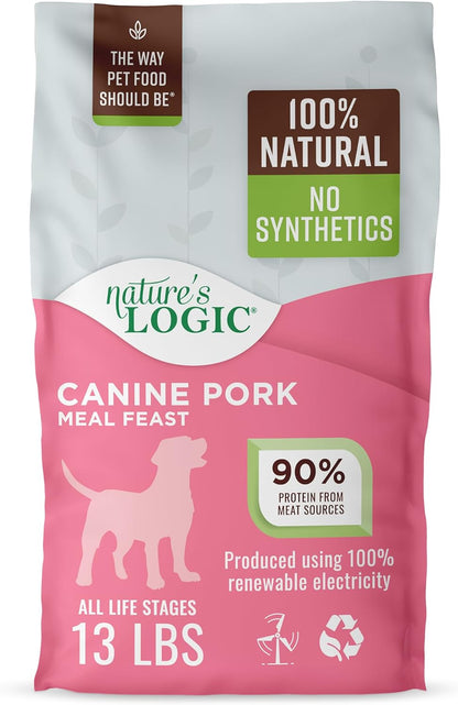 NATURE'S LOGIC Dry Dog Food - 100% Natural - No Synthetics - for All Ages, Sizes, Breeds - Free