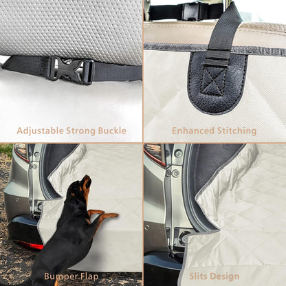 F-color SUV Cargo Liner for Dogs, Water Resistant Pet Cargo Cover Dog Seat Cover Mat for SUVs