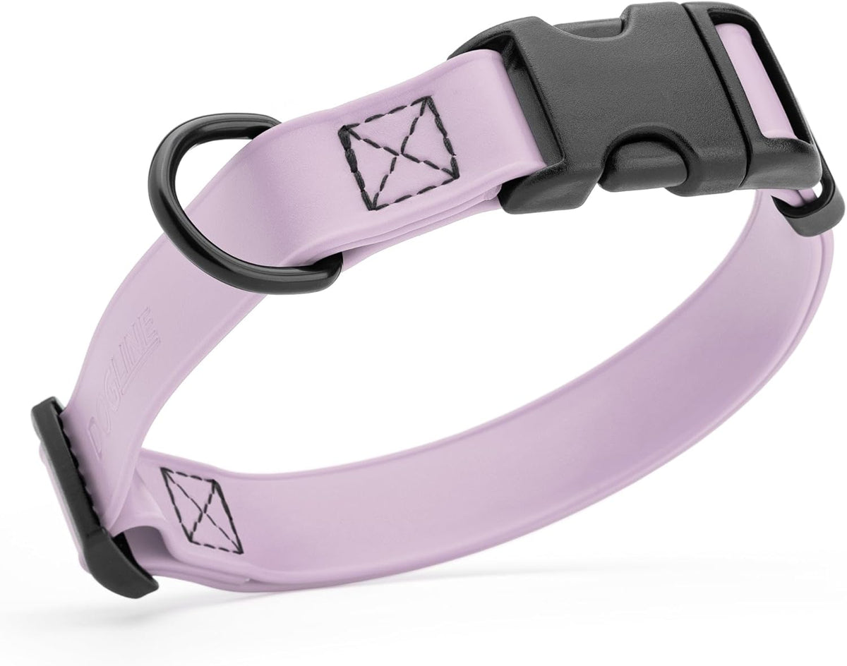 Dogline Biothane Waterproof Dog Collar with Quick Release Buckle Strong Coated Nylon Webbing with