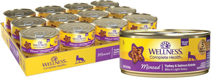 Wellness Complete Health Minced Adult Wet Cat Food, Natural, Protein-Rich, Grain Free, 5.5 Ounce