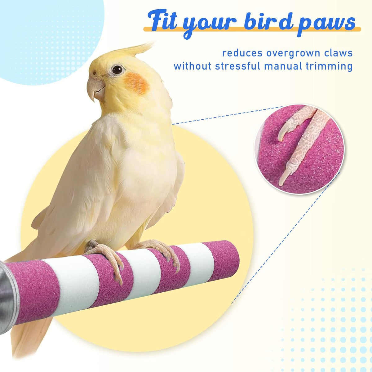 Bird Perches for Cage Bird Cage Accessories Toys Parrot Sand Paw Grinding Stick for Budgies