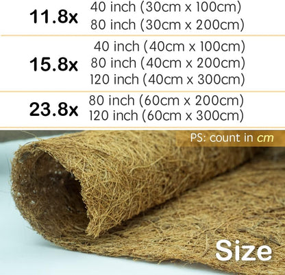 Coco Coir Liner, Yarrdfir 24x120 inch Natural Coconut Liners for planters Flower Basket, Reptile