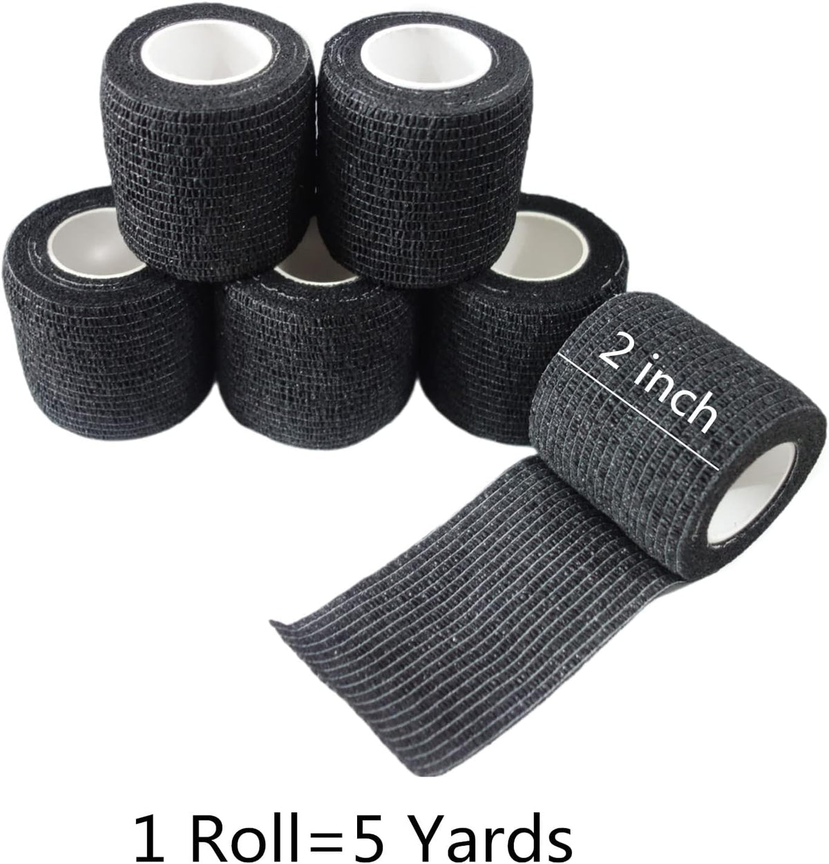 6 Pack 2" x 5 Yards Self Adhesive Bandage Wrap Breathable Cohesive Vet Wrap for Pets, Elastic