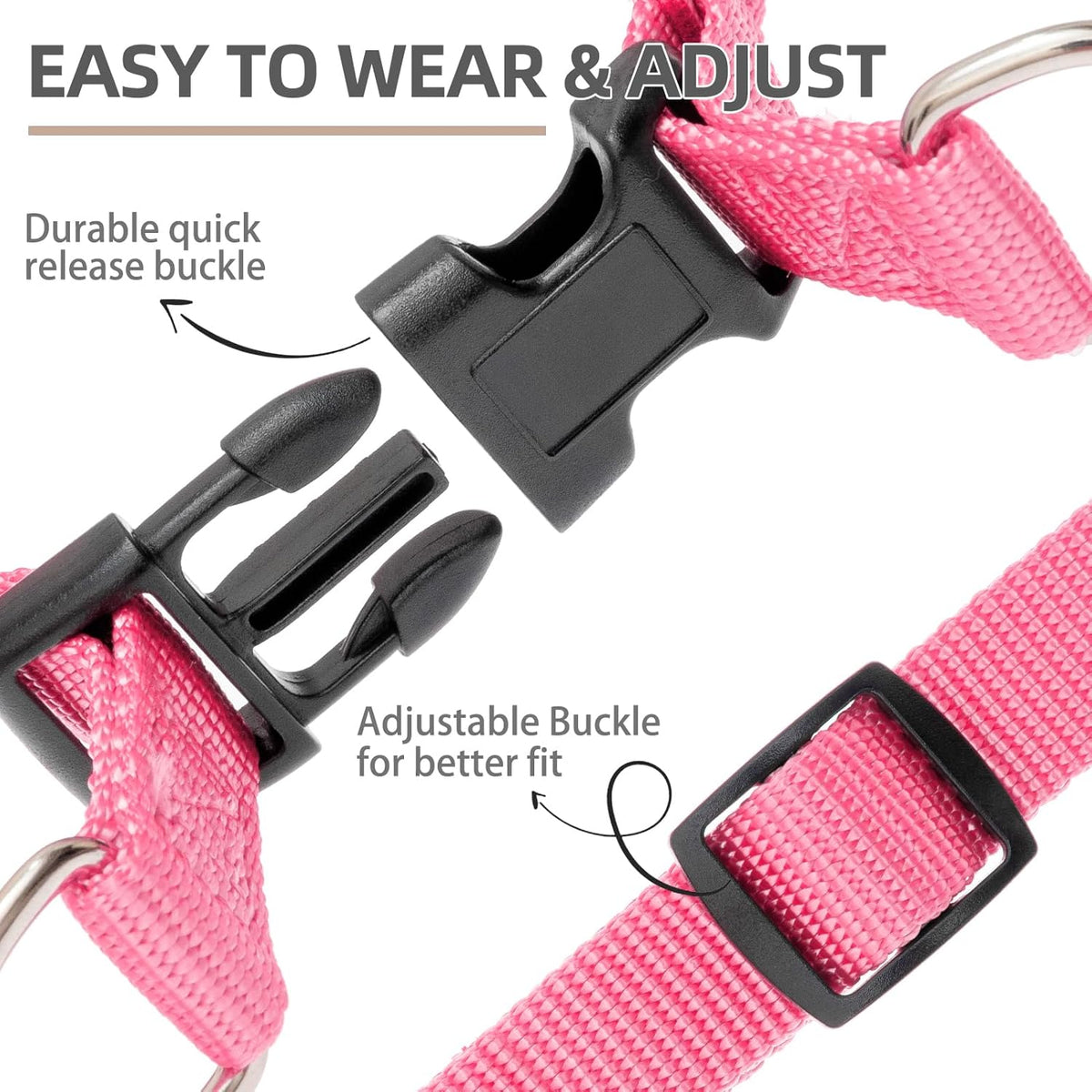 PUPTECK No Pull Dog Harness Soft Adjustable Basic Nylon Step in Puppy Vest Outdoor Walking with ID