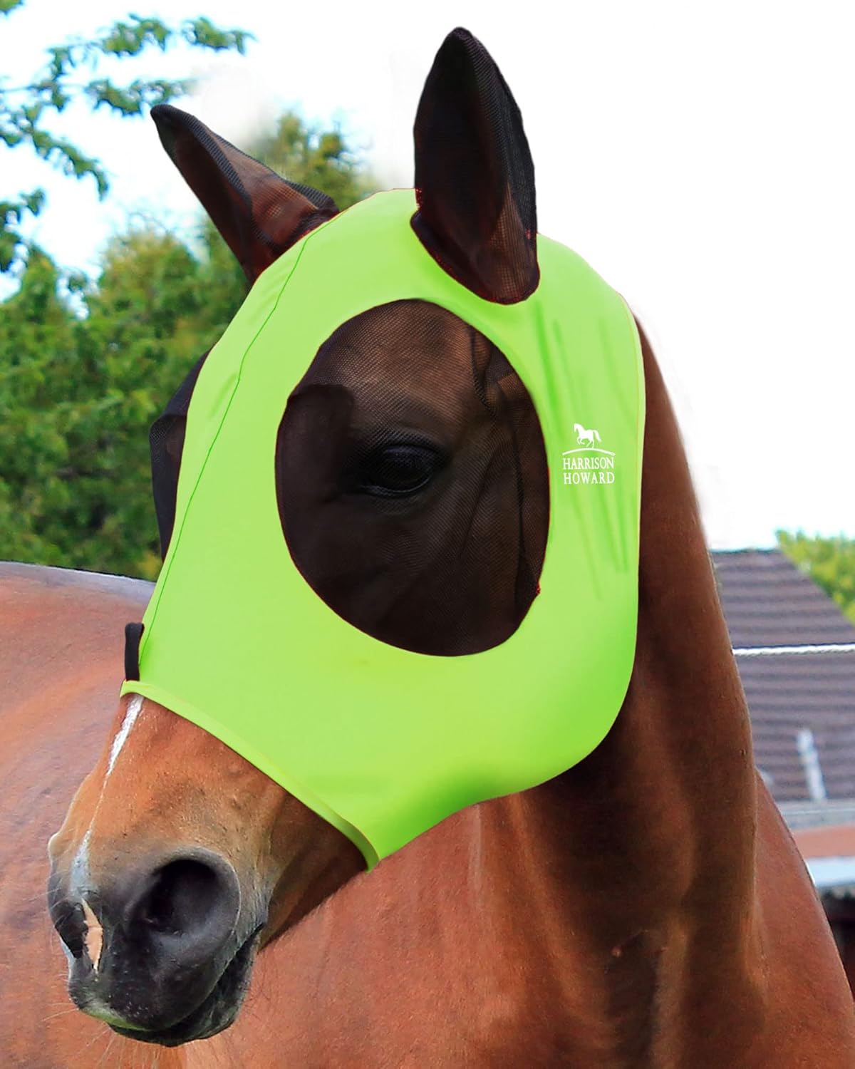 Harrison Howard Super Comfort Stretchy Fly Mask Large Eye Space with UV Protection Soft on Skin