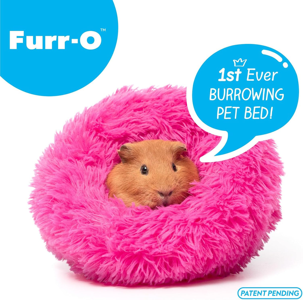 Paw Inspired Furr-O Burrowing Pet Bed with Zip-On Spandex and Fleece Bottoms for Guinea Pigs and
