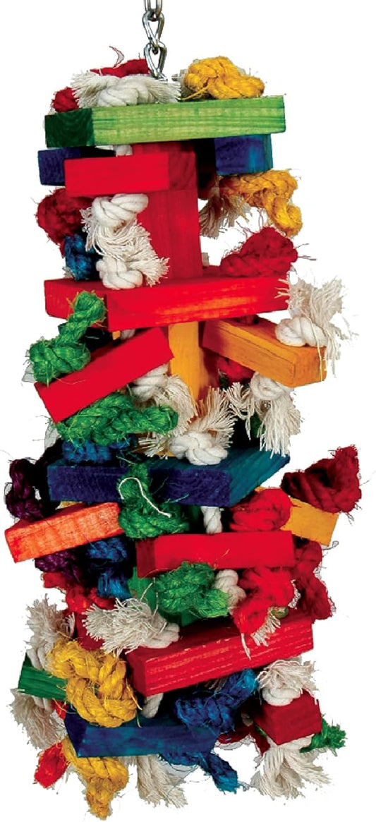 Paradise Knots &Blocks Chewing Toy, Colorful & Entertaining, Keeps Birdy Happy, Large, 16” x 6” x