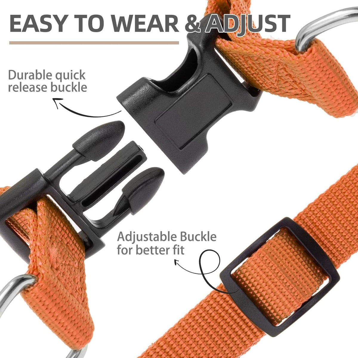 PUPTECK No Pull Dog Harness Soft Adjustable Basic Nylon Step in Puppy Vest Outdoor Walking with ID