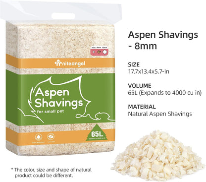 Niteangel Aspen Shaving Hamster Beddings for Syrian Dwarf Hamster Gerbil Mice Degu Rat Rabbit Bunny
