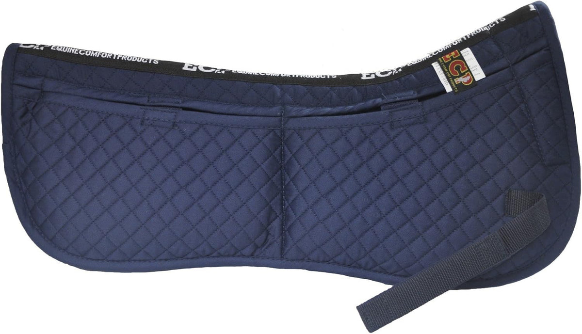 ECP Equine Comfort Products Adjustable Shock Absorbing Memory Foam Half Saddle Pad, Injury
