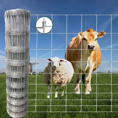 Farm Fence, 4ft x 164ft Galvanized Wire Fencing, Cattle Fence, Deer Fence, Heavy Zinc Coating Farm