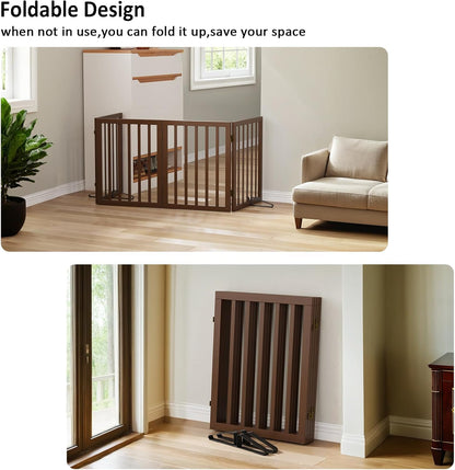 Dog Gate for Stairs,Foldable Dog Gate for Indoor Doorways House,Freestanding Pet Gates for