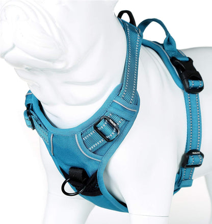 Truelove No Pull Dog Harness with Easy Control Handle and 2 Leash Attachments,Reflective Adjustable