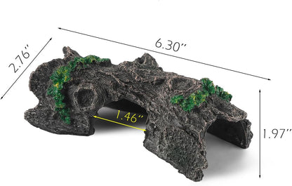 IBWell Aquarium Wood Fish Tank Decorations，Resin Fake Logs Terrarium DÉCor, Reptile Hide Aquarium