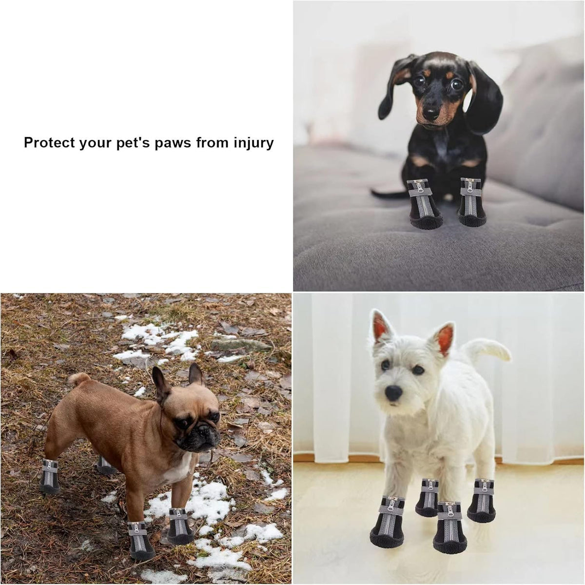 Dog Shoes for Small Dogs, Puppy Dog Boots & Paw Protector for Winter Snow Day, Summer Hot Pavement