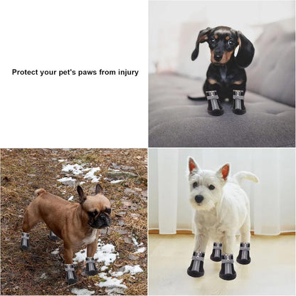 Dog Shoes for Small Dogs, Puppy Dog Boots & Paw Protector for Winter Snow Day, Summer Hot Pavement