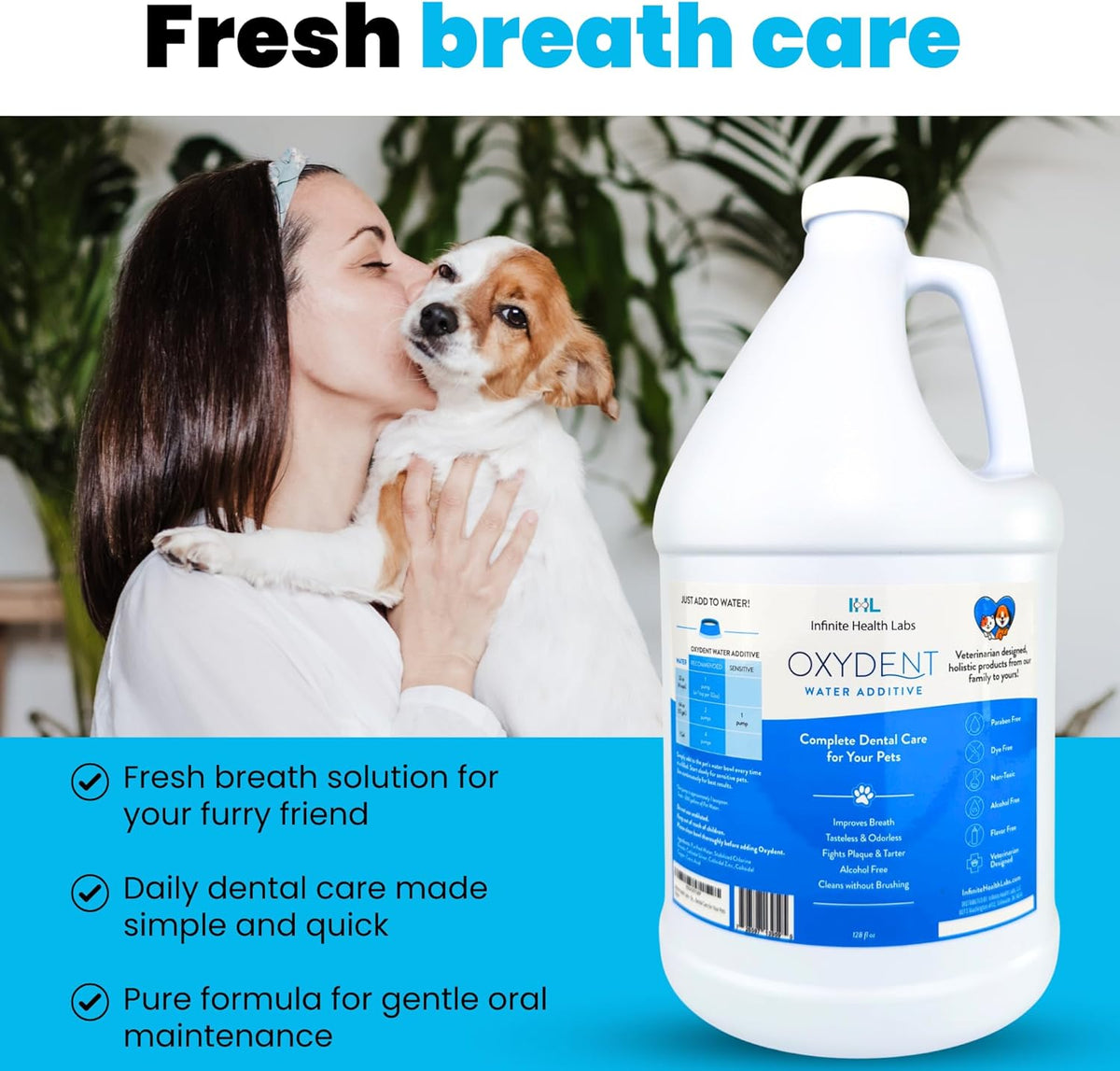 Oxydent Premium Pet Dental Care Solution - Pet Water Additive & Mouthwash for Teeth Cleaning