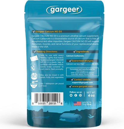 4oz All Reptile Calcium Powder, Phosphorus-Free Ultrafine Powder, Pure Dust Without Vitamin D3