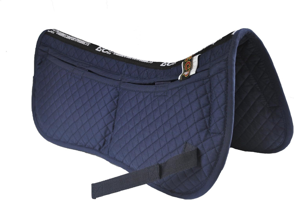 ECP Equine Comfort Products Adjustable Shock Absorbing Memory Foam Half Saddle Pad, Injury